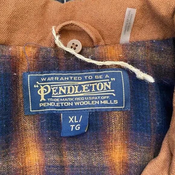 🌿Pendleton Women’s Whiskey Brown Canvas Field Pocket Button Jacket XL - Picture 6 of 8